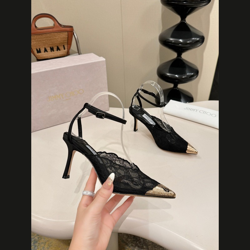 Jimmy Choo Romy pumps, Bing clutch sandals reps — verified April 2026 batch
