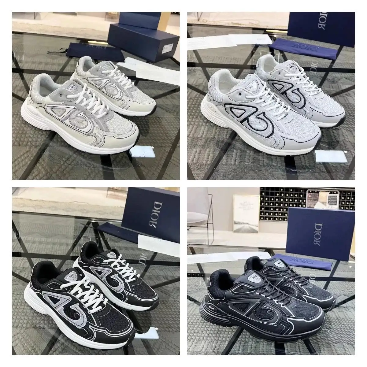 Dior B30 Mesh Sneakers [Black/White Styles]
